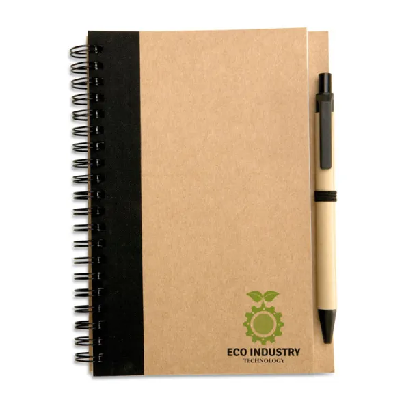 SONORA PLUS Recycled paper notebook + pen Black