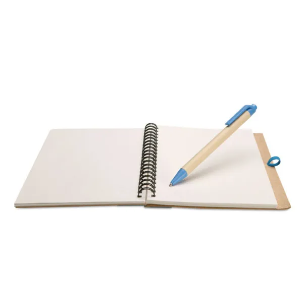 SONORA PLUS Recycled paper notebook + pen Blue