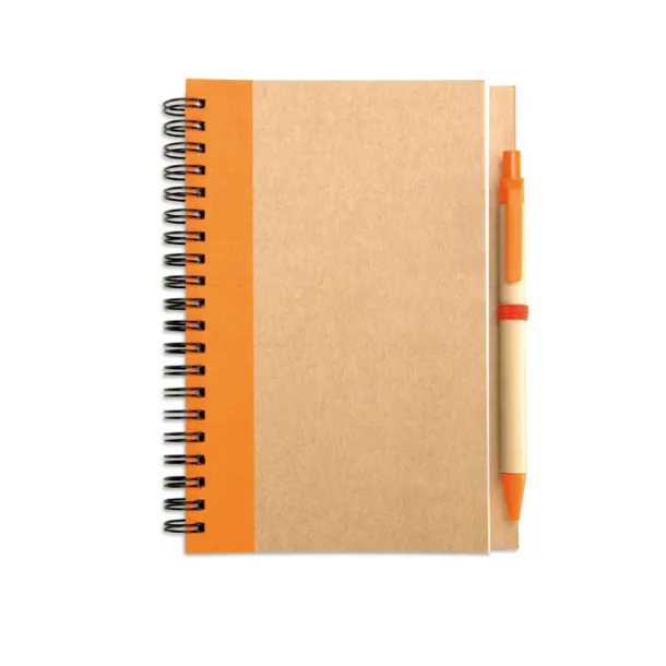 SONORA PLUS Recycled paper notebook + pen Orange