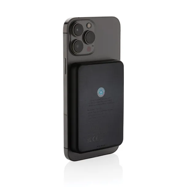  Magnetix magnetna prijenosna baterija od RCS reciklirane plastike, 5 000 mAh - XD Collection Crna