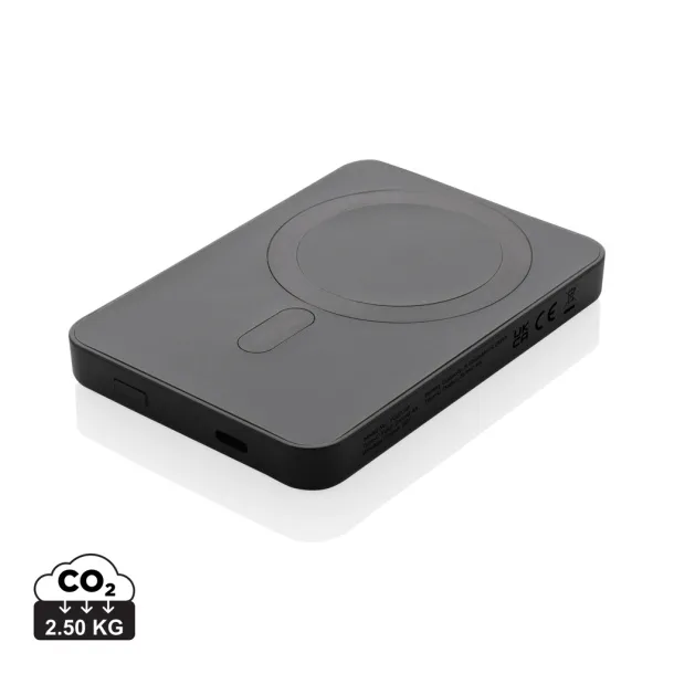  Magnetix magnetna prijenosna baterija od RCS reciklirane plastike, 5 000 mAh - XD Collection Crna