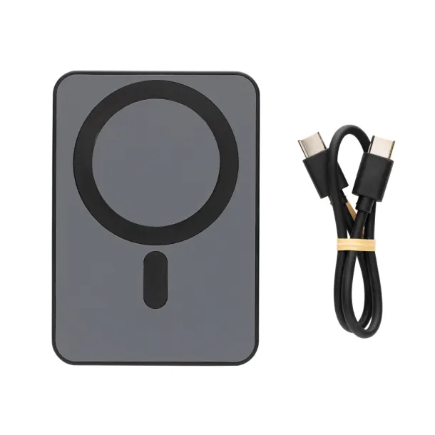  Magnetix magnetna prijenosna baterija od RCS reciklirane plastike, 5 000 mAh - XD Collection Crna