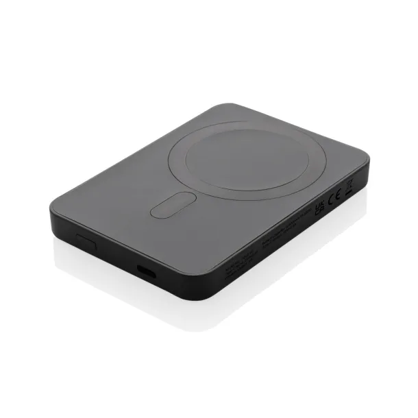  Magnetix magnetna prijenosna baterija od RCS reciklirane plastike, 5 000 mAh - XD Collection Crna