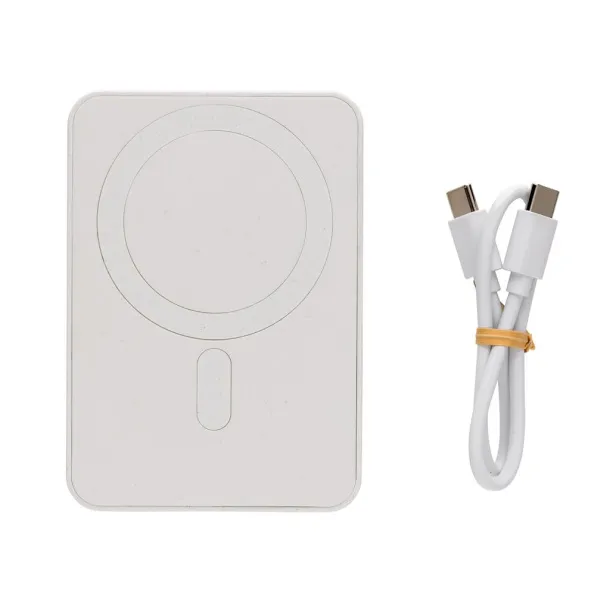  Magnetix magnetna prijenosna baterija od RCS reciklirane plastike, 5 000 mAh - XD Collection Bijela