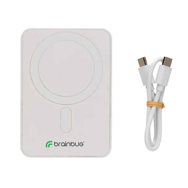  Magnetix magnetna prijenosna baterija od RCS reciklirane plastike, 5 000 mAh - XD Collection Bijela