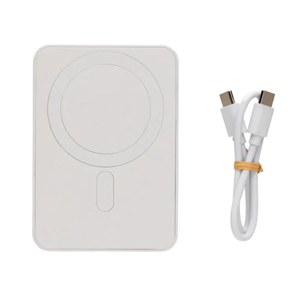  Magnetix magnetna prijenosna baterija od RCS reciklirane plastike, 5 000 mAh - XD Collection Bijela