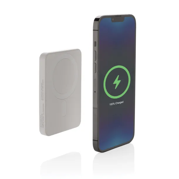  Magnetix magnetna prijenosna baterija od RCS reciklirane plastike, 5 000 mAh - XD Collection Bijela