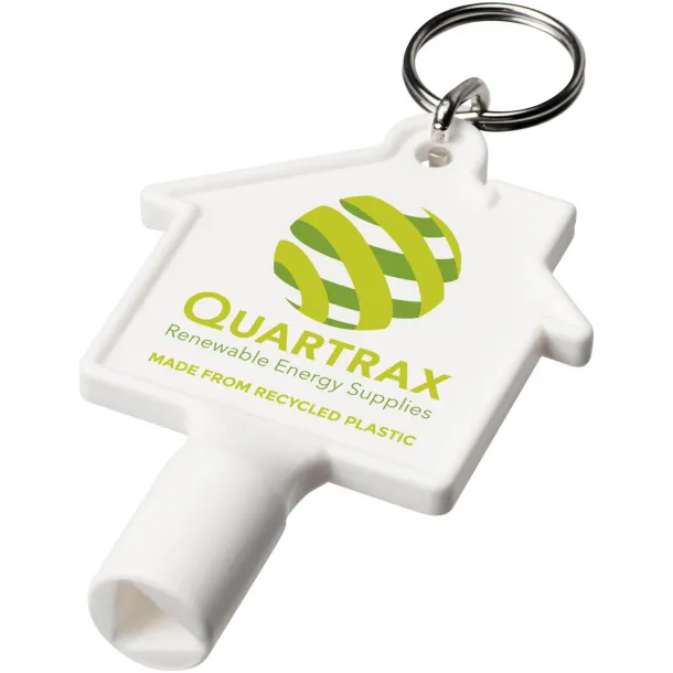 Maximilian house-shaped recycled utility key keychain - Unbranded White