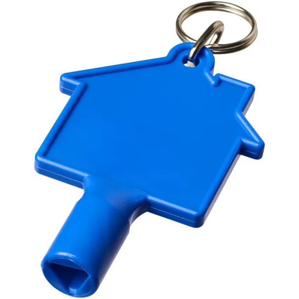 Maximilian house-shaped recycled utility key keychain Blue