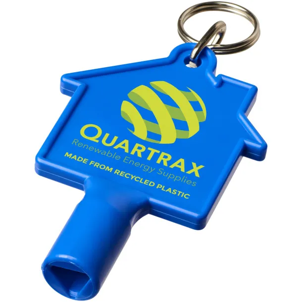 Maximilian house-shaped recycled utility key keychain Blue