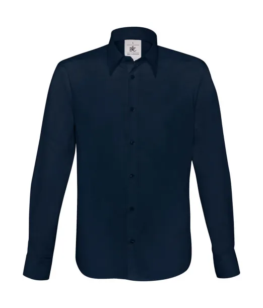  London Stretch Shirt LS - B&C Navy