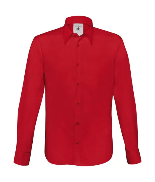  London Stretch Shirt LS - B&C Deep Red