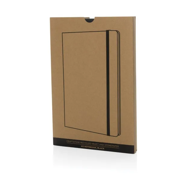  Craftstone notes od recikliranog natrona i kamenog papira, A5 - XD Collection Crna