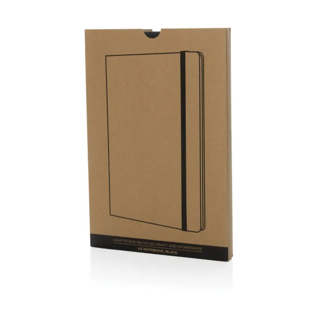  Craftstone A5 recycled kraft and stonepaper notebook - XD Collection Black 