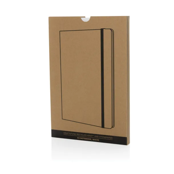  Craftstone A5 recycled kraft and stonepaper notebook - XD Collection White 