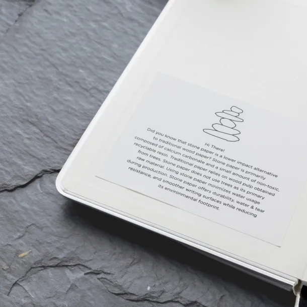  Craftstone notes od recikliranog natrona i kamenog papira, A5 - XD Collection Bijela