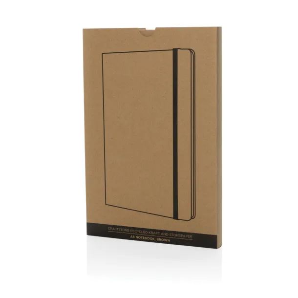  Craftstone A5 recycled kraft and stonepaper notebook - XD Collection brown 