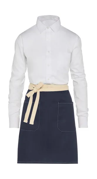  SANTORINI - Contrasted Bistro Apron with Pocket - SG Accessories - BISTRO (Ex JASSZ Bistro) Navy