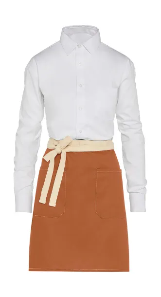  SANTORINI - Contrasted Bistro Apron with Pocket - SG Accessories - BISTRO (Ex JASSZ Bistro) Burnt Orange