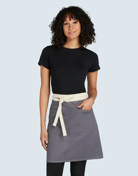  SANTORINI - Contrasted Bistro Apron with Pocket - SG Accessories - BISTRO (Ex JASSZ Bistro)