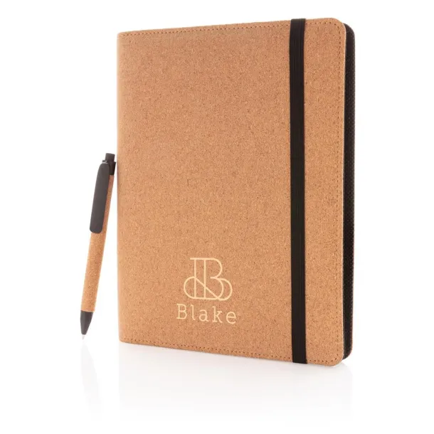  Deluxe cork portfolio A5 with pen - XD Collection Brown 