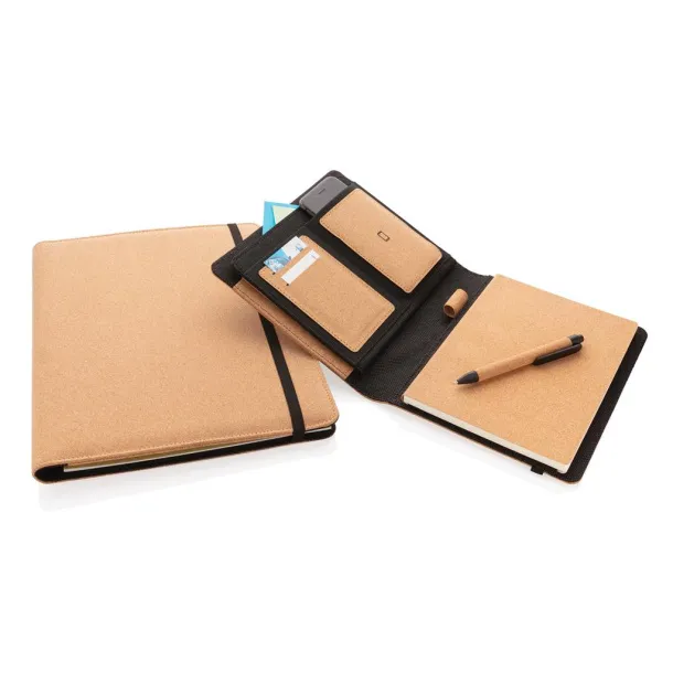  Deluxe cork portfolio A5 with pen - XD Collection Brown 