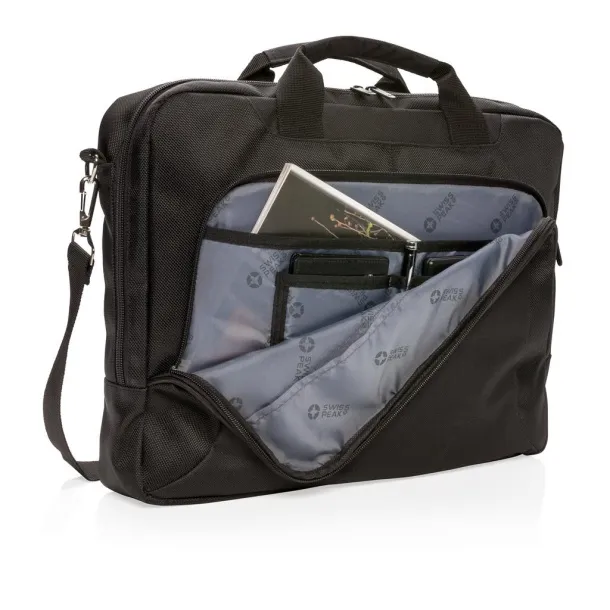  Swiss Peak deluxe 15.6” laptop bag - Swiss Peak Black 