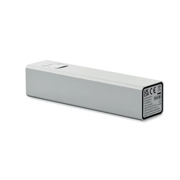POWERALUC Prijenosna baterija, 2 600 mAh Mat srebrna