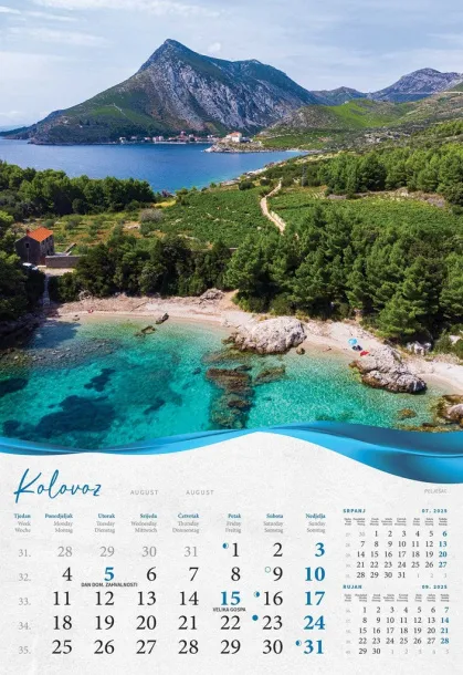  "BISERNA DALMACIJA" color calendar Color