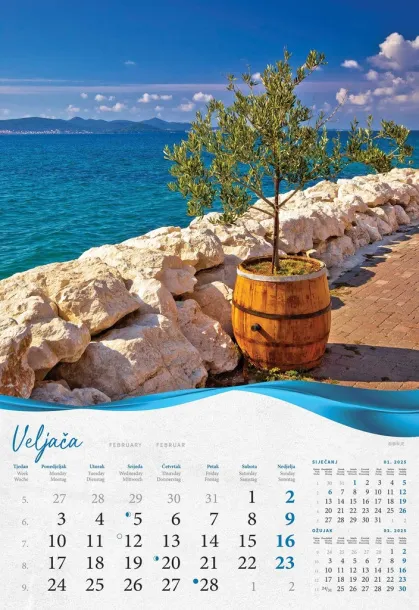  "BISERNA DALMACIJA" color calendar Color