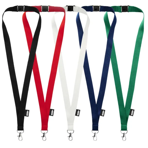 Tom recycled PET lanyard with breakaway closure - Unbranded White