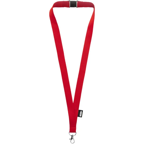 Tom recycled PET lanyard with breakaway closure Red