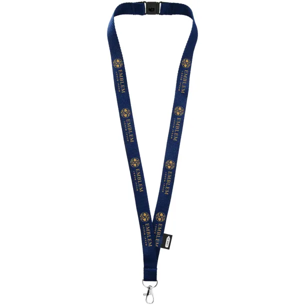 Tom recycled PET lanyard with breakaway closure Navy Blue