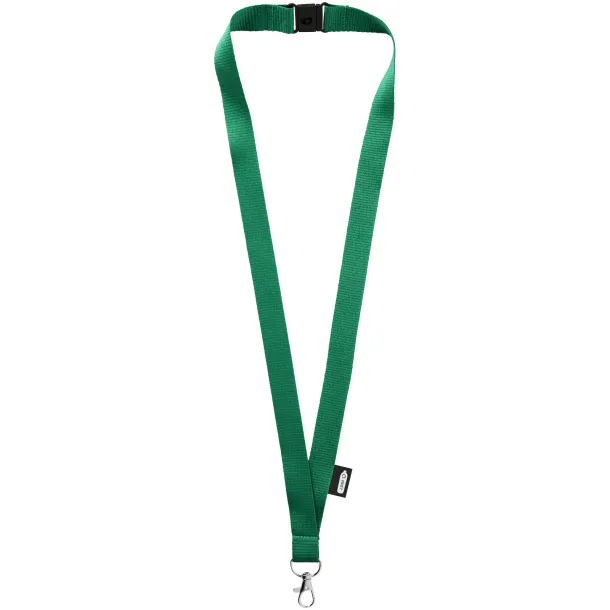 Tom recycled PET lanyard with breakaway closure - Unbranded Green