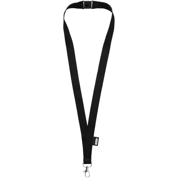 Tom recycled PET lanyard with breakaway closure Solid black