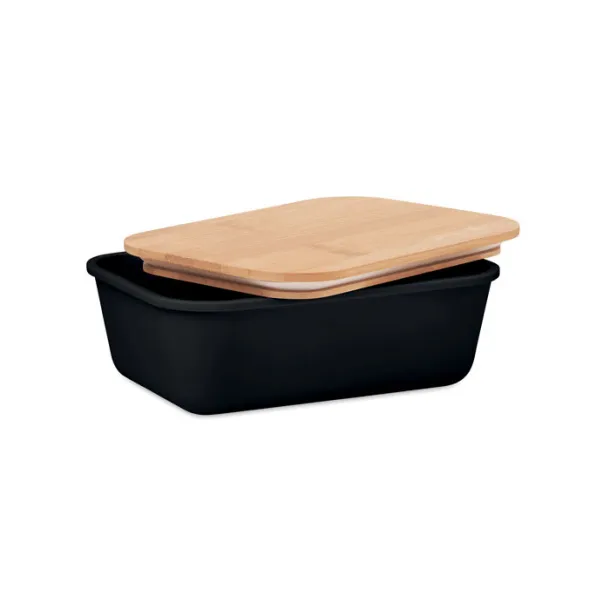 THRUSDAY Lunch box with bamboo lid Black