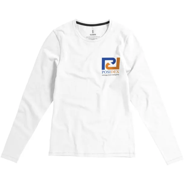 Ponoka long sleeve women's GOTS organic t-shirt - Elevate NXT White