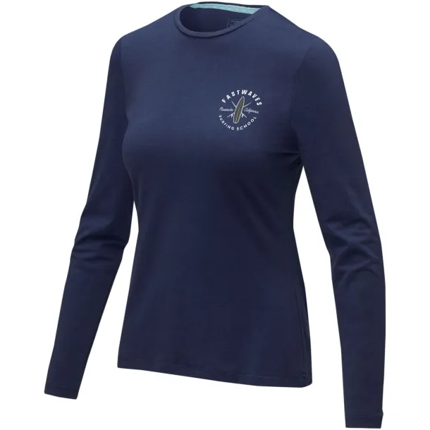 Ponoka long sleeve women's GOTS organic t-shirt - Elevate NXT Navy Blue