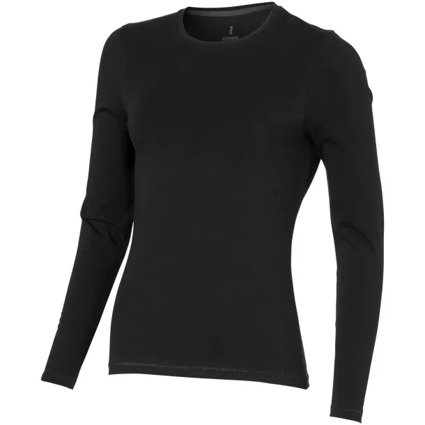 Ponoka long sleeve women's GOTS organic t-shirt - Elevate NXT Solid black