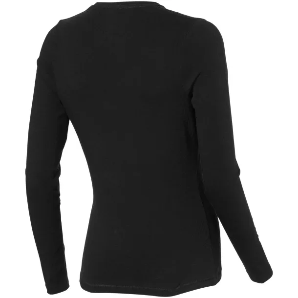 Ponoka long sleeve women's GOTS organic t-shirt - Elevate NXT Solid black