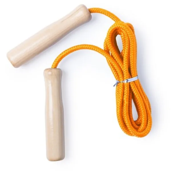  Skipping rope with wooden handles orange