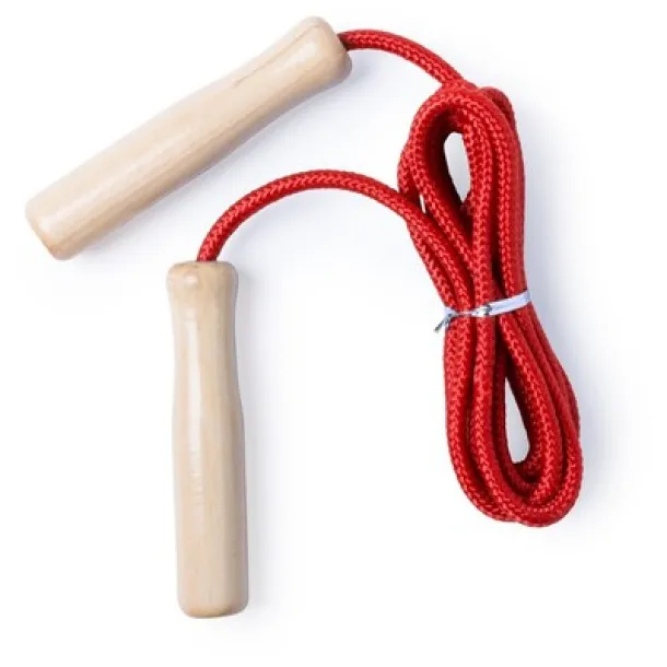  Skipping rope with wooden handles red