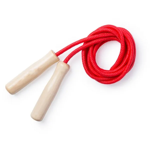  Skipping rope with wooden handles red