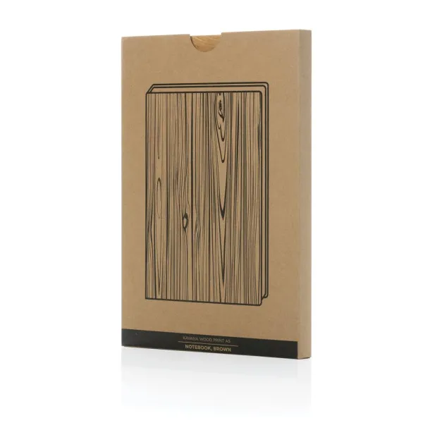  Kavana wood print A5 notebook - XD Collection brown 