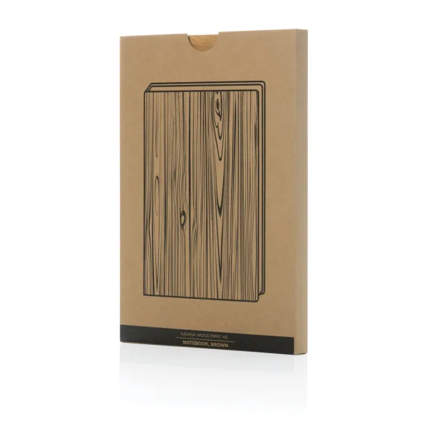  Kavana wood print A5 notebook - XD Collection brown 