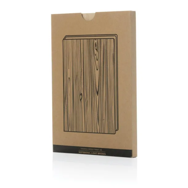  Kavana wood print A5 notebook - XD Collection brown 