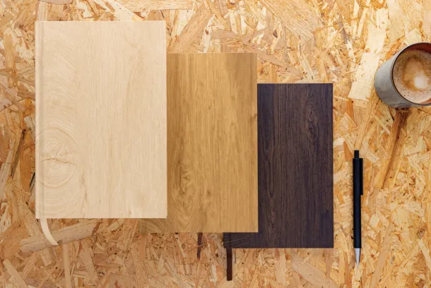  Kavana wood print A5 notebook - XD Collection light brown