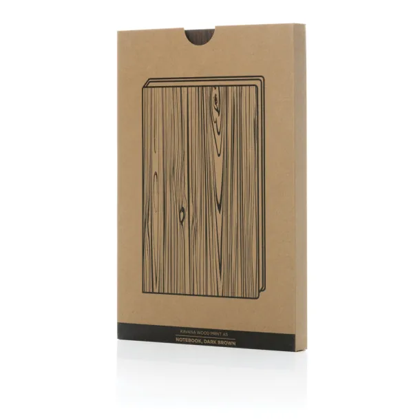  Kavana wood print A5 notebook - XD Collection brown 