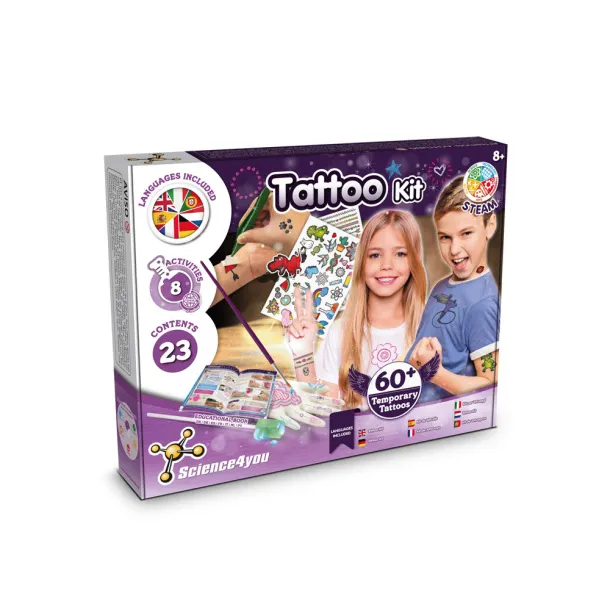 Tattoo Factory Kit III Edukativna igra isporučuje se s poklon vrećicom od kraft papira (115 g/m²) Prirodna