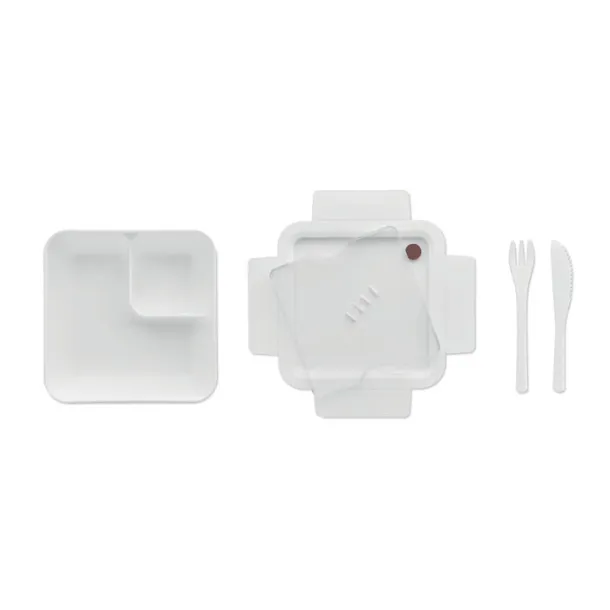 SATURDAY Lunch box with cutlery 600ml White